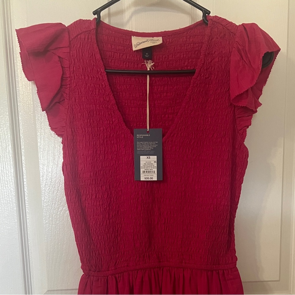 Universal Thread Fuchsia Ruffle Midi Dress